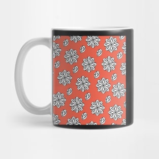 Monochrome flowers on bright background Mug